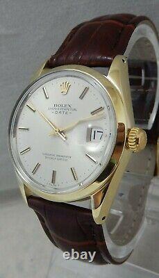 Rolex Oyster Perpetual Date Ultra Rare Gold Capped Mens Watch Model 1550 1971
