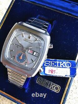 Seiko NOS Vintage MONACO 7016 5001 Flyback Ultra Rare Holy Grail + BOX 1974