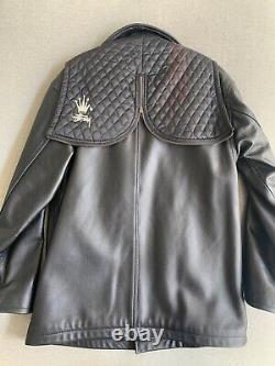 Stussy ULTRA RARE vintage leather coat 90's? % AUTHENTIC XS Men's