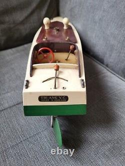 Tri-Ang N03 Clockwork Speedboat, Ultra Rare Pre War, Vintage Triang Model Boat