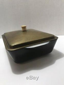 ULTRARAREVintage Pyrex Rodney Kent STARLINE Black 0503 1½ Qt Dish/Lid Brass