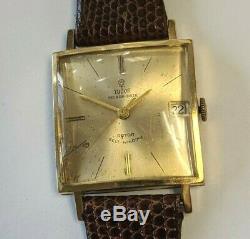 ULTRA RARE 18k Gold 1967 Rolex Tudor Prince Date Square Face Wristwatch 532991