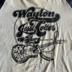 ULTRA RARE 70s VINTAGE WAYLON JENNINGS THE WAYLORS T-SHIRT SZ S WILLIE NELSON