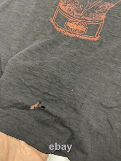 ULTRA RARE 70s Vintage Harley Davidson Paper Thin Distressed T Shirt Sons Akron