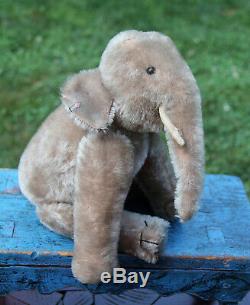 ULTRA RARE EARLY BING JOINTED ELEPHANT WITH METAL EAR TAG c1910! MUSEUM QUALITY