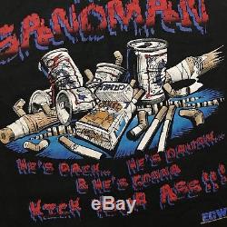 ULTRA RARE! ECW The Sandman Drunk 24-7 Vintage Wrestling WWF WWE Rock Rap Shirt