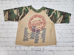 ULTRA RARE Kiss Band T Shirt Raglan Baseball 1990 CAMO Hot In The Shade VINTAGE