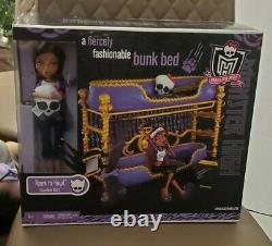 ULTRA RARE Monster High Clawdeen Wolf Room To Howl Bunk Bed & Dead Tired Set