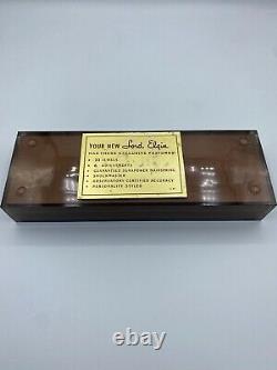 ULTRA RARE NOS Lord Elgin Chevron vintage 14k GP Jump Hour original boxes
