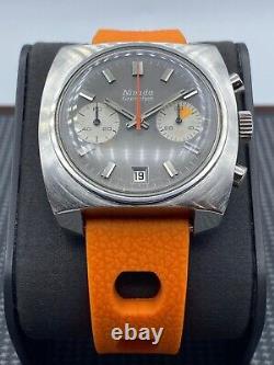 ULTRA RARE Nivada Dato Chronograph vintage 39.5mm Valjoux 7734 EXCELLENT