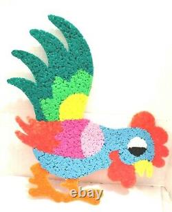 ULTRA RARE! Rooster Vintage Melted Plastic Popcorn Wall Door Decor MADE IN USA