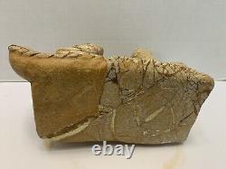 ULTRA RARE VINTAGE HAND-CARVED STONE IGUANA SCULPTURE 9+ lbs. READ