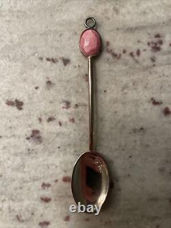 ULTRA RARE VINTAGE MARKED Argentinian Silver and Rhodochrosite Spoons Set of 8