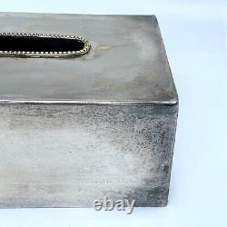 ULTRA RARE Vintage 1998 Tommy Hilfiger Silver Plated Tissue Box Holder Cover