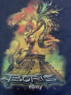 ULTRA RARE Vintage 90s Tultex Boris Vallejo Mayan Serpent Tee Shirt Size Large