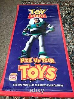 ULTRA RARE Vintage Advertisement 1995 Toy Story Movie Burger King Banner 70x36