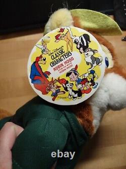 ULTRA RARE Vintage Disney Classic Friends Robin Hood Fox Plush with Original Tag