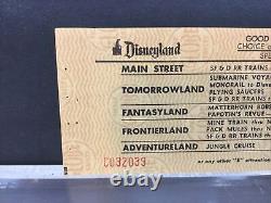 ULTRA RARE Vintage Disneyland 1963 LONG E Ticket, PAPOTIN'S REVIEW, SAUCERS! DT4