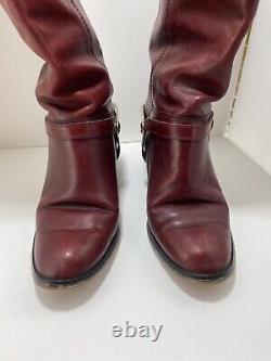 ULTRA RARE! Vintage Etienne Aigner Oxblood Leather Riding Boots -7