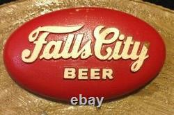 ULTRA RARE Vintage FALLS CITY BEER Jim Bowie Knife Store Display Bar Sign 3D HTF