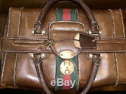 ULTRA RARE Vintage Gucci Luggage Set 1970s TRAIN CASE Included