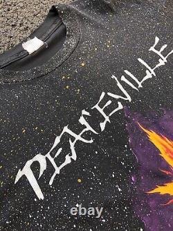 ULTRA RARE Vintage Peaceville Records all over print t-shirt heavy metal promo