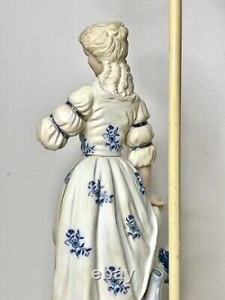 ULTRA RARE Vintage Renaissance Lady Lamp, Very Intricate & Delicate, 3 FT TALL