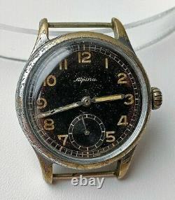 ULTRA Rare 1940`s WW2 German Air Force-issue D Alpina 592 Vintage Gents Watch