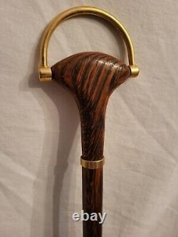 Ultra RARE Vintage GUCCI (ITALY) Goldtone HORSEBIT SHOE HORN Wooden Handle 21