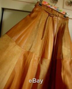 Ultra RARE Vintage GUCCI Leather Suede SKIRT Fall Wardrobe Retro Mod 1960's GG