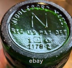 Ultra RARE Vintage Green Deco NEMASKET Middleboro MA Beverages Quart Bottle-Pics