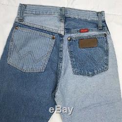 Ultra RARE Vintage WOMENS color block/ Two Toned WRANGLER JEANS 70s 100% Cotton