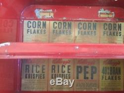 Ultra RARE vintage deco original Kelloggs Cereals metal countertop display