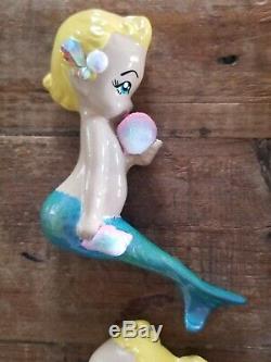 Ultra RareVintage Mermaid Wall Plaques mom and babies gorgeous pin up
