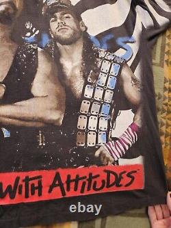 Ultra Rare 1995 Vintage WWF Licensed 2 Dudes With Attitudes AOP Licensed Shirt XL