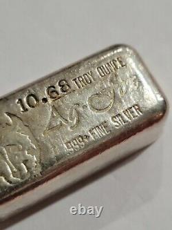Ultra Rare AG FOX Vintage Silver Bar 10.69 toz. Collectible Bullion