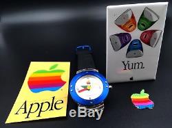 Ultra Rare Apple Computer Mac OS Wrist watch Rainbow Logo Vintage