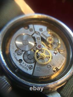 Ultra Rare Bulova Military Issued Wristwatch 3818A Hack Set Men's Watch 10BNCH