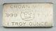 Ultra Rare Crown Mint Vintage 1 Oz Silver Bar. 999 Fine Og Crown Stamp