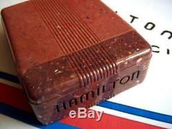 Ultra Rare Color Hamilton 992b Celluloid /flip Top Box Railway Special Holds 16s