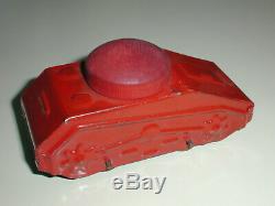 Ultra Rare Early Vintage Marx Army Small Red Critter Tank Exc Orig Cond
