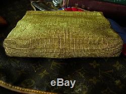 Ultra Rare GUCCI Vintage Gold Beaded Minaudiere Evening Bag Kisslock GG Purse