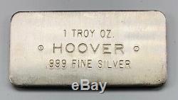 Ultra Rare HOOVER MINT/MINING Vintage 1 oz Silver Bar. 999 Fine OG Stamp