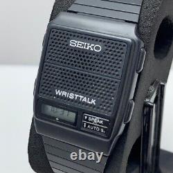 Ultra Rare NOS Vintage Seiko WRISTTALK Black Men's Watch A964-4A00 ZO