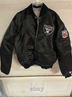 Ultra Rare Oakland Vegas Raiders Vintage Reversible Satin Starter Jacket XL