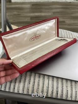 Ultra Rare Red Universal Geneve Vintage Watch Box Wristwatch Made In Sweden