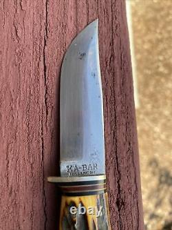 Ultra Rare VTG Early 1900's KA-BAR USA Stag Handle Mini Hunting Knife