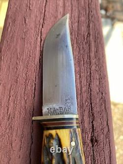 Ultra Rare VTG Early 1900's KA-BAR USA Stag Handle Mini Hunting Knife