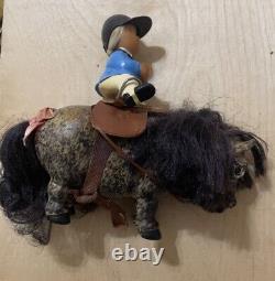 Ultra Rare Vintage 1960s Plastech Norman Thelwell Dapple Pony & Rider Toy Vgc