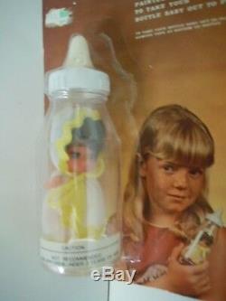 Ultra Rare Vintage 1970's Big Eyes Doll In A Tiny Bottle Baby Kiddle Klone Era